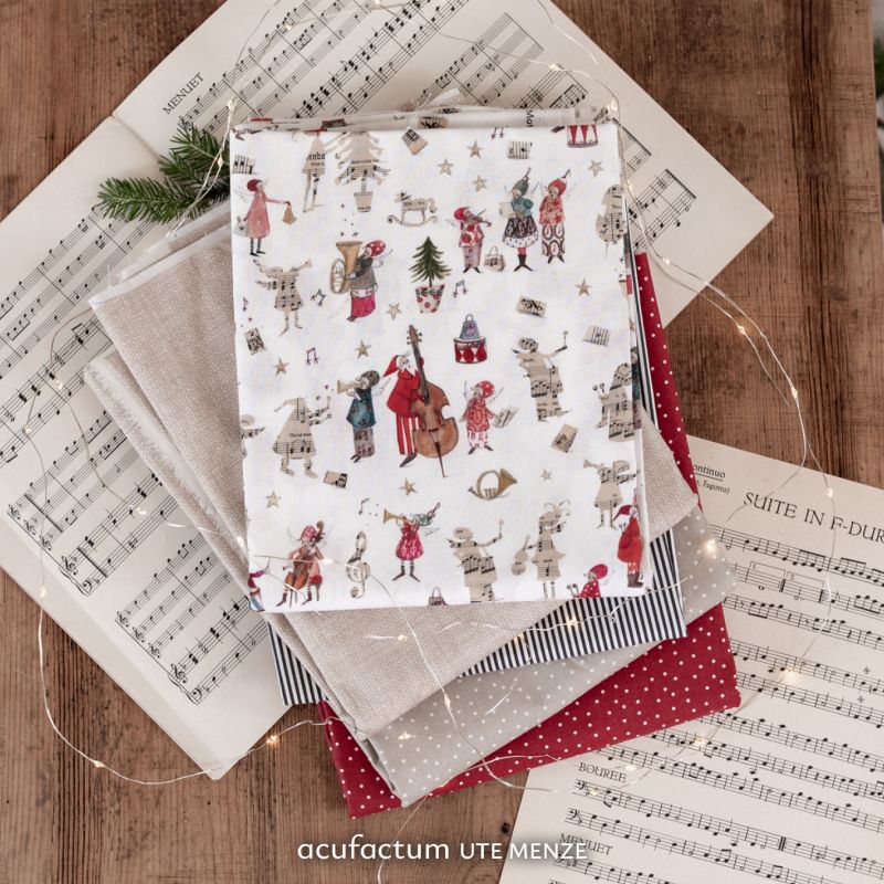 acufactum • Cotton fabric • Christmas musicians • Silke Leffler