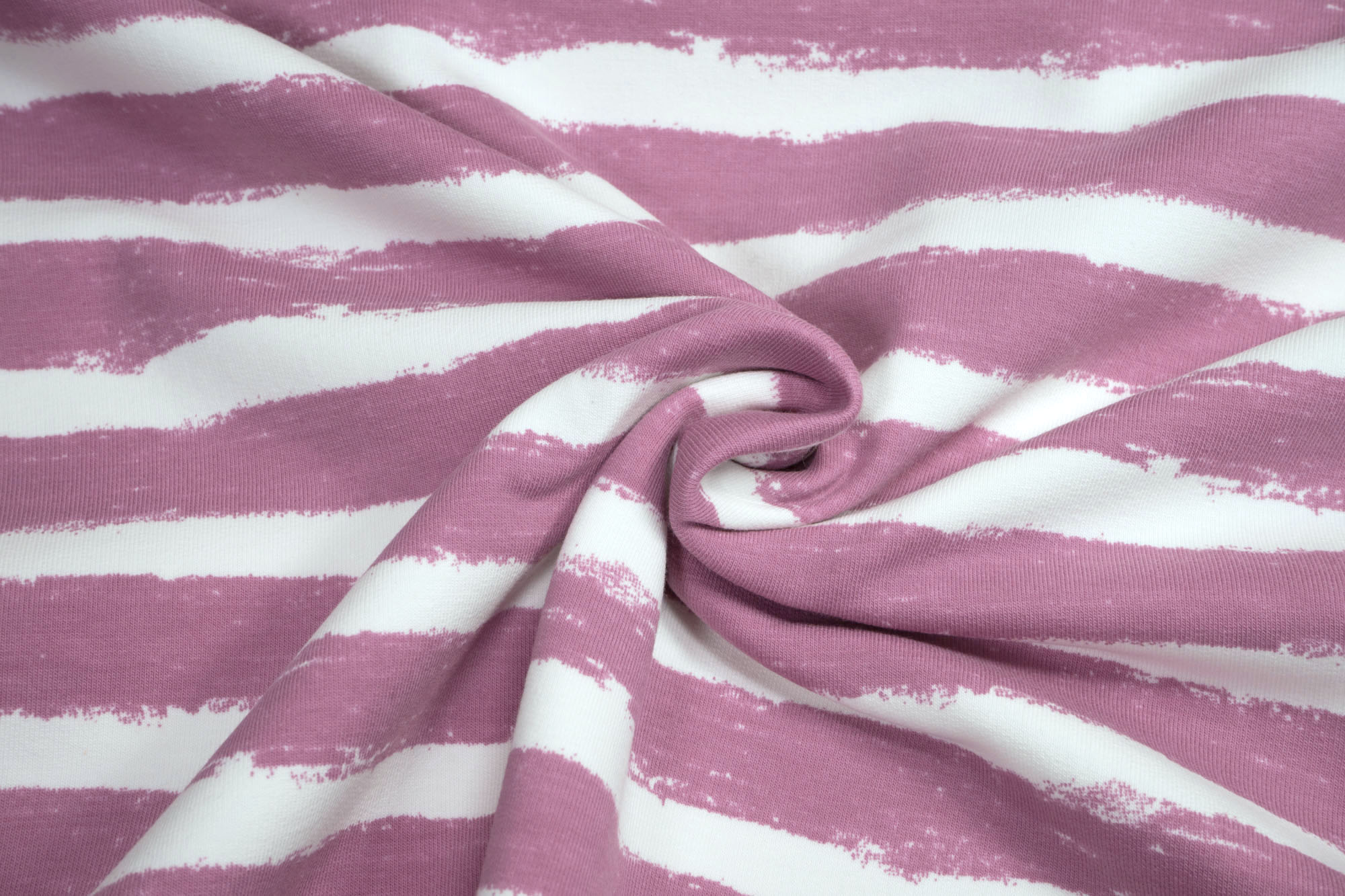 Biological Sweat French Terry Stoffonkel roughened Mellow Stripes vintage rose
