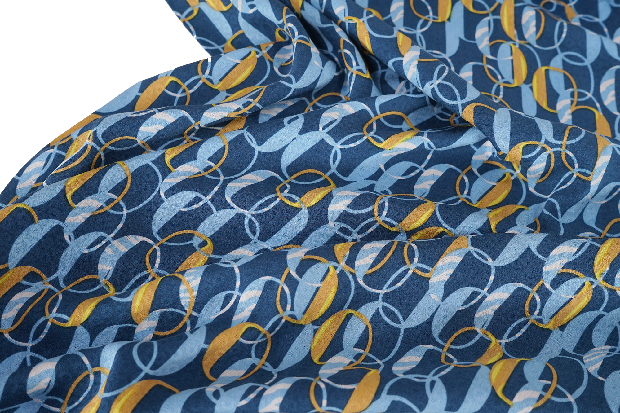 Viscose chain rings dark blue by Milliblus 0.54 yd