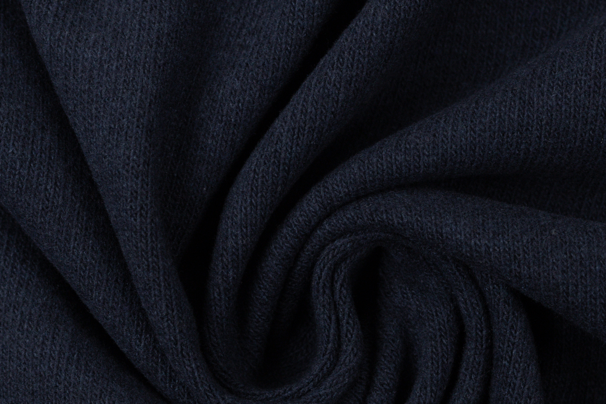 Knitted fabric Bono - brushed - plain - navy - made in Italy