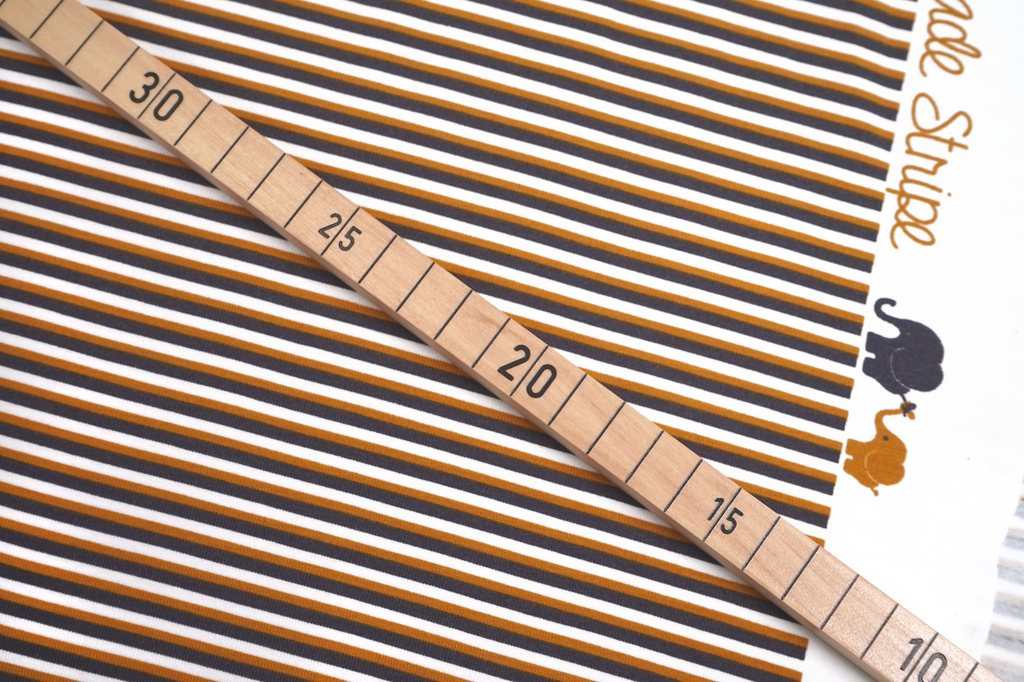 Cotton jersey - stripes - mustard