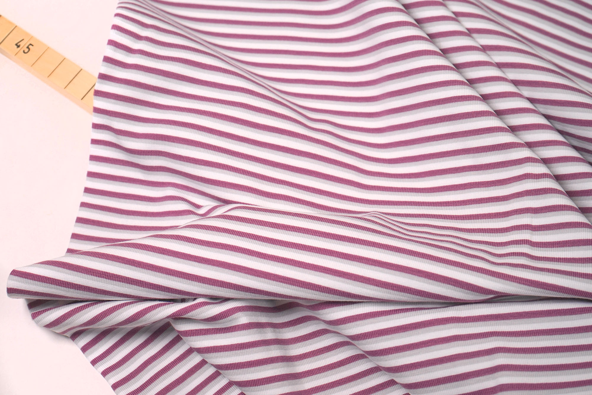 Cotton jersey - stripes - aubergine