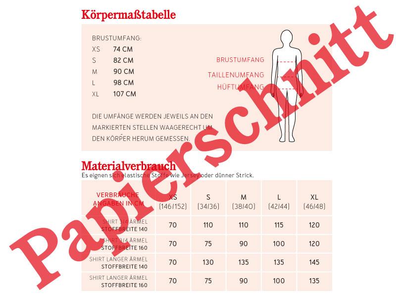 FRAU NIKKI • Basicshirt Rückendekolletée, Papierschnitt, Rückseite