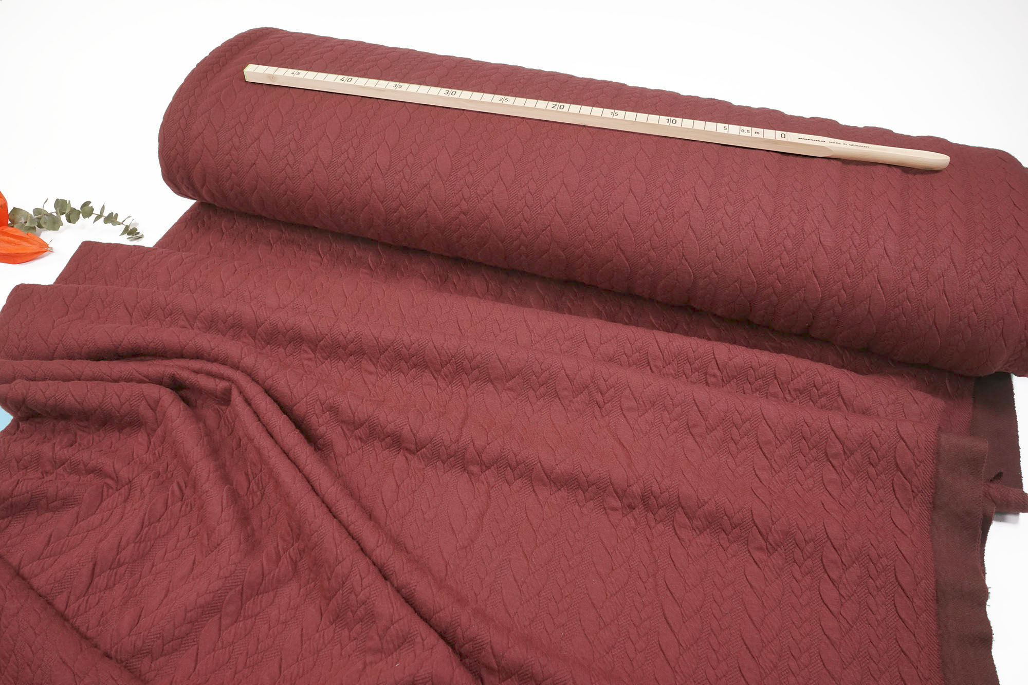 Jacquard jersey - Cloqué - cable stitch - brick