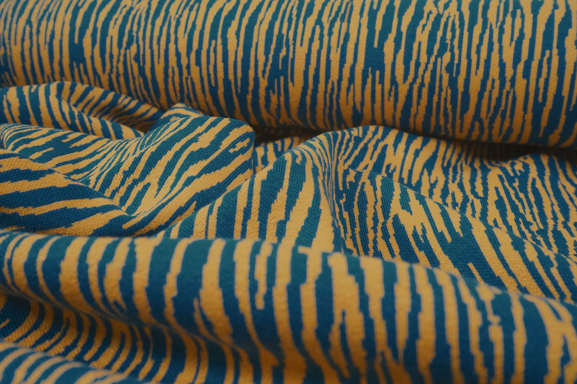 Organic Bark Jacquard mind the MAKER dry mustard/ocean