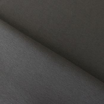 Rib knit fabric plain uni dark gray