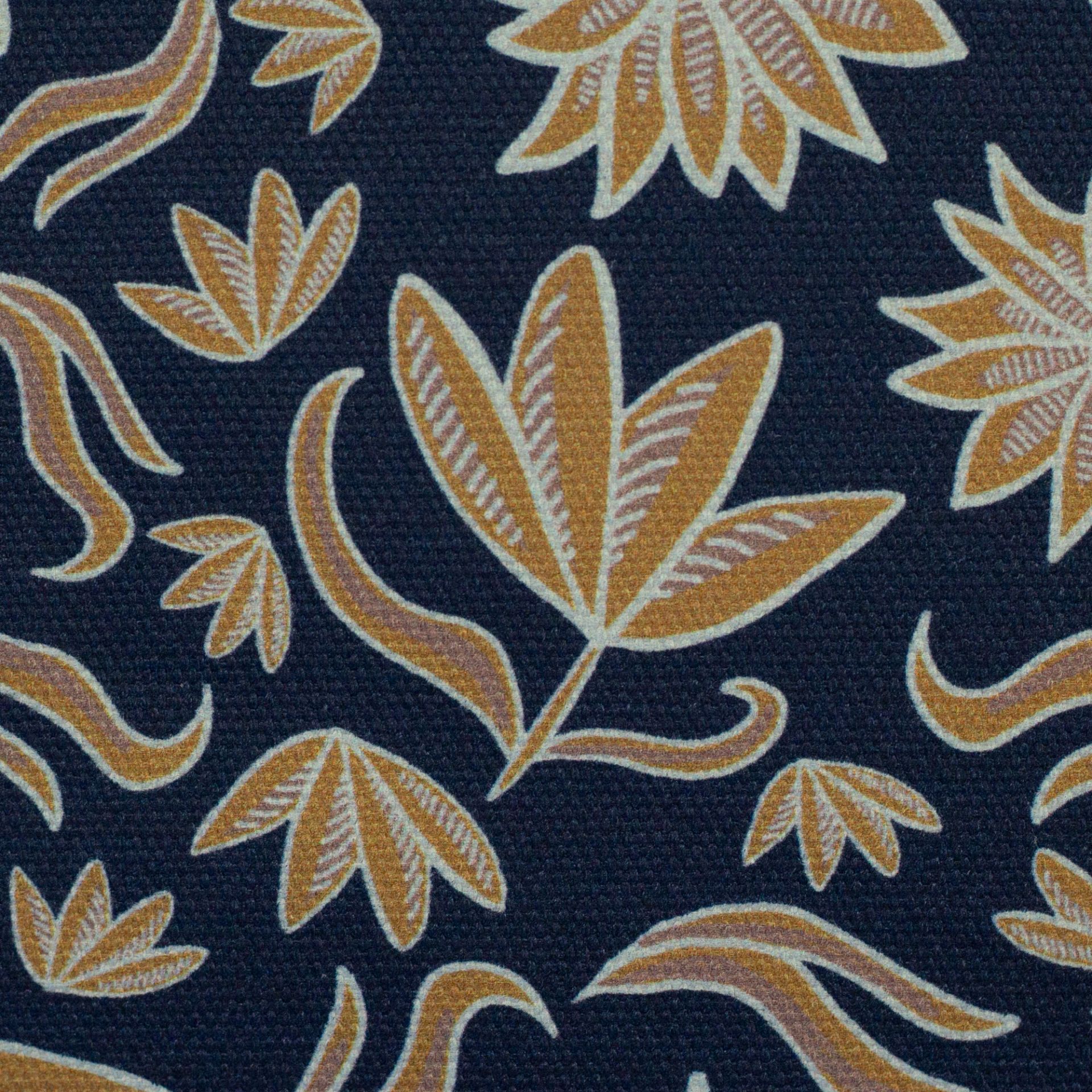 Cotton canvas - Retro Flowers - blue