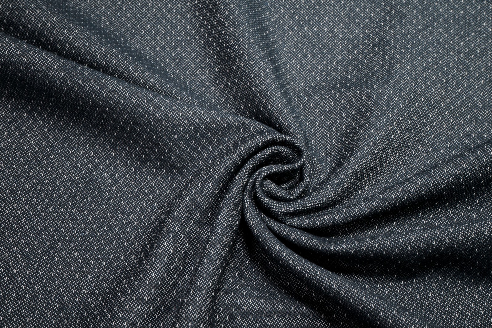 Doubleface cotton blend Timo polka dots dark blue made in Italy