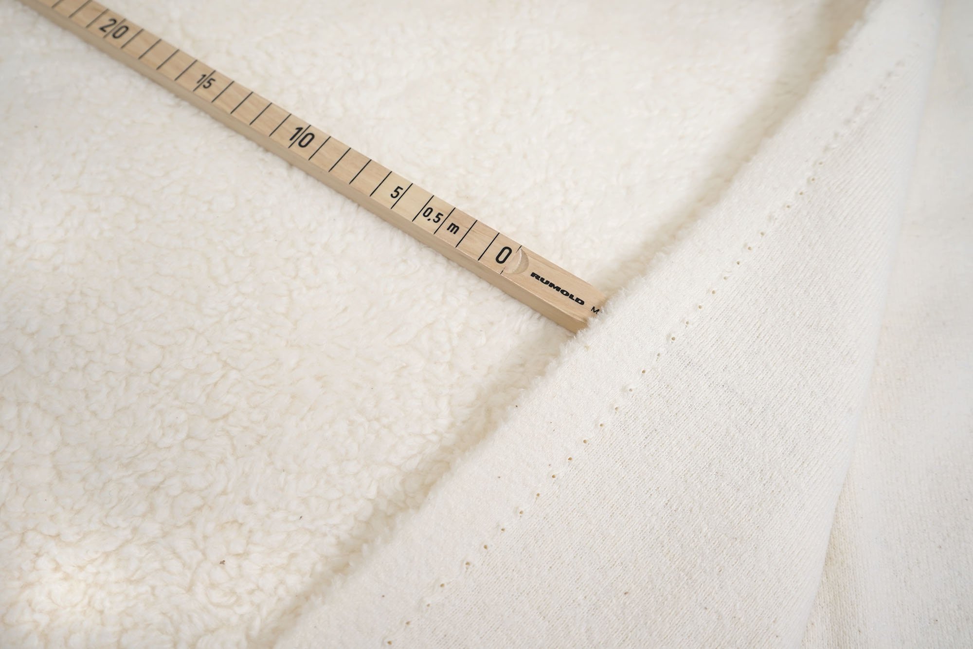 Cotton teddy - plush fabric - ecru