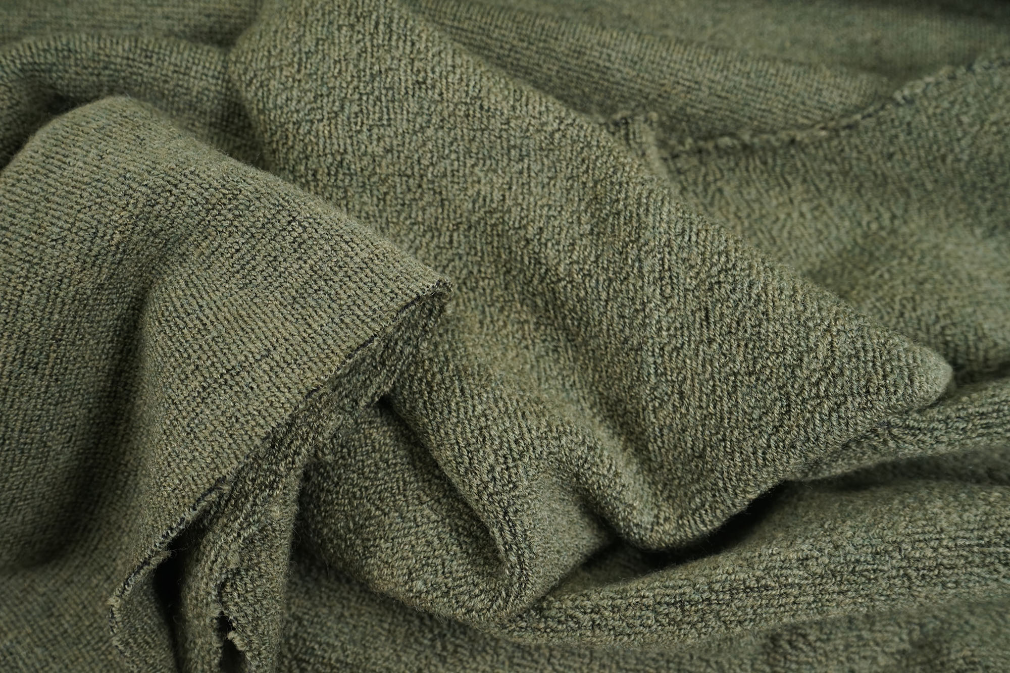 Merino knit - terry cloth - dark green