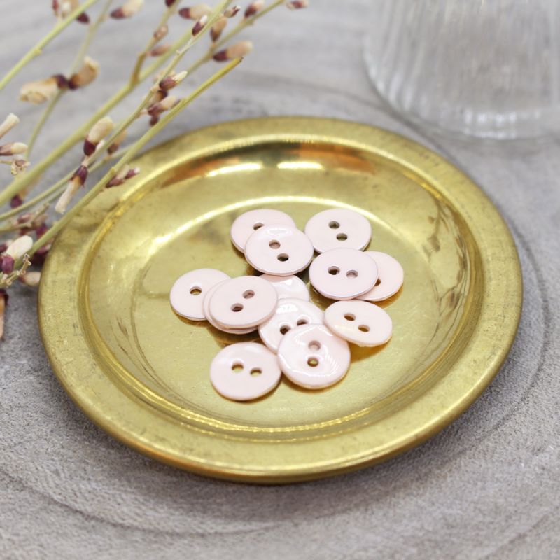 Glossy Buttons - Powder - 14 mm