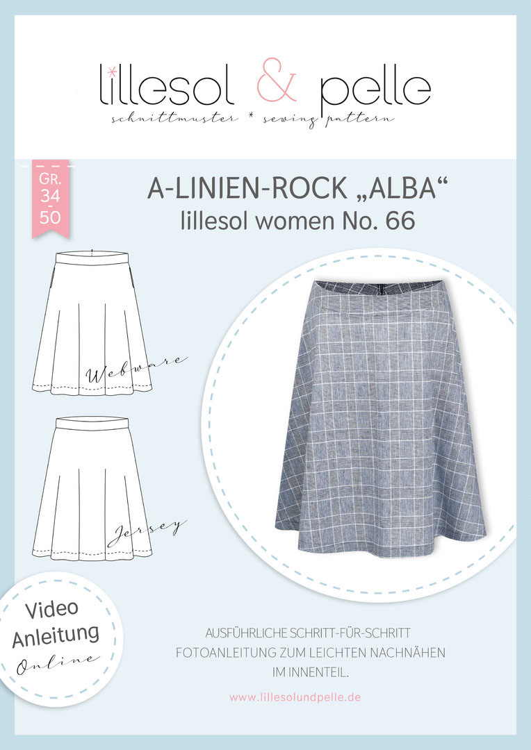 A-line skirt Alba - women No.66 - paper cut - lillesol & pelle