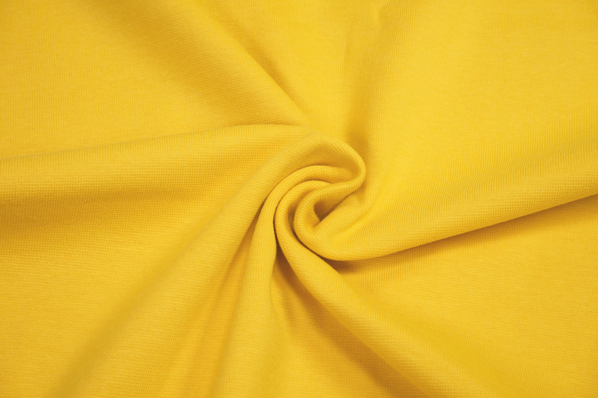 Rib knit fabric plain uni dark yellow