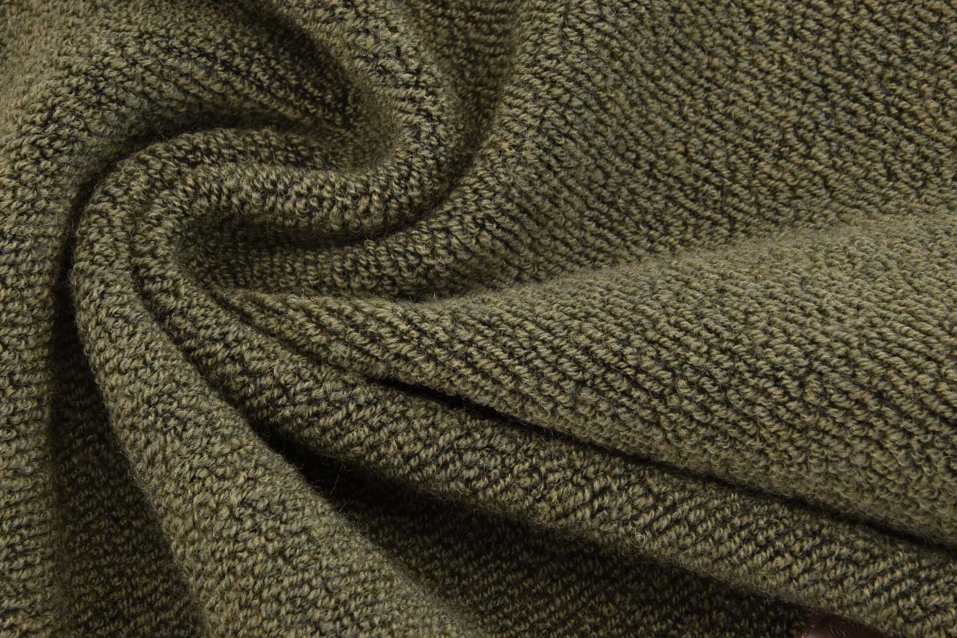 Merino knit - terry cloth - dark green