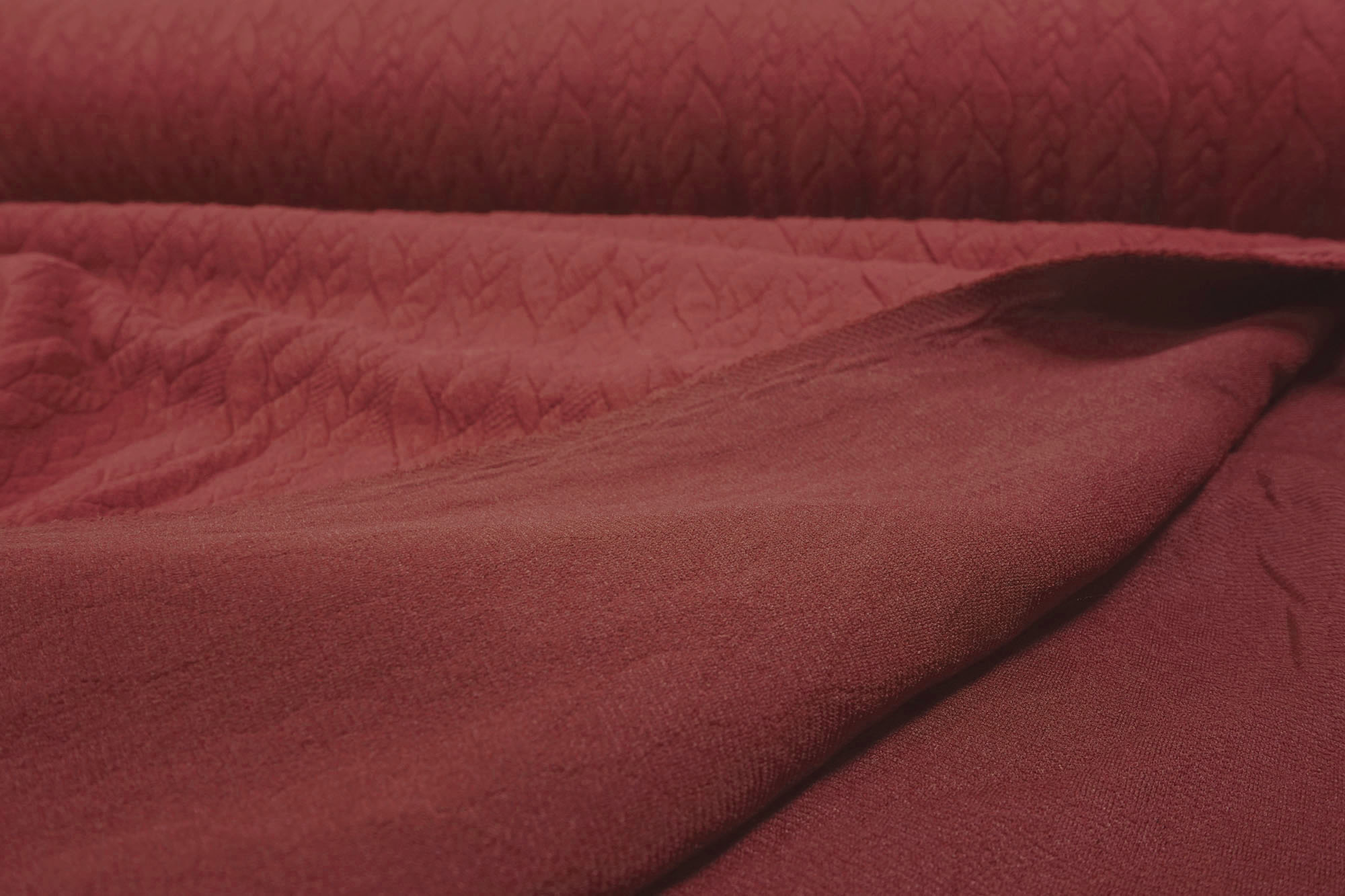 Jacquard jersey - Cloqué - cable stitch - brick