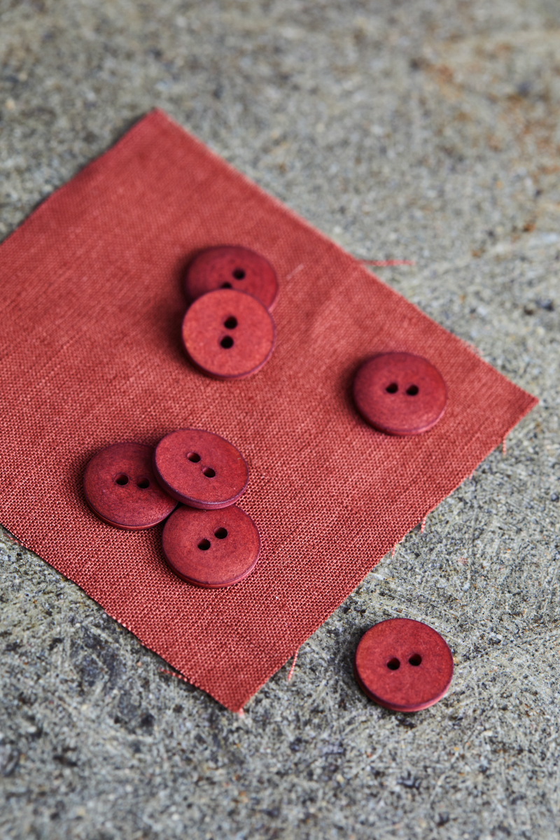Button - Curb Cotton Button - mind the MAKER - 18 mm - coral red