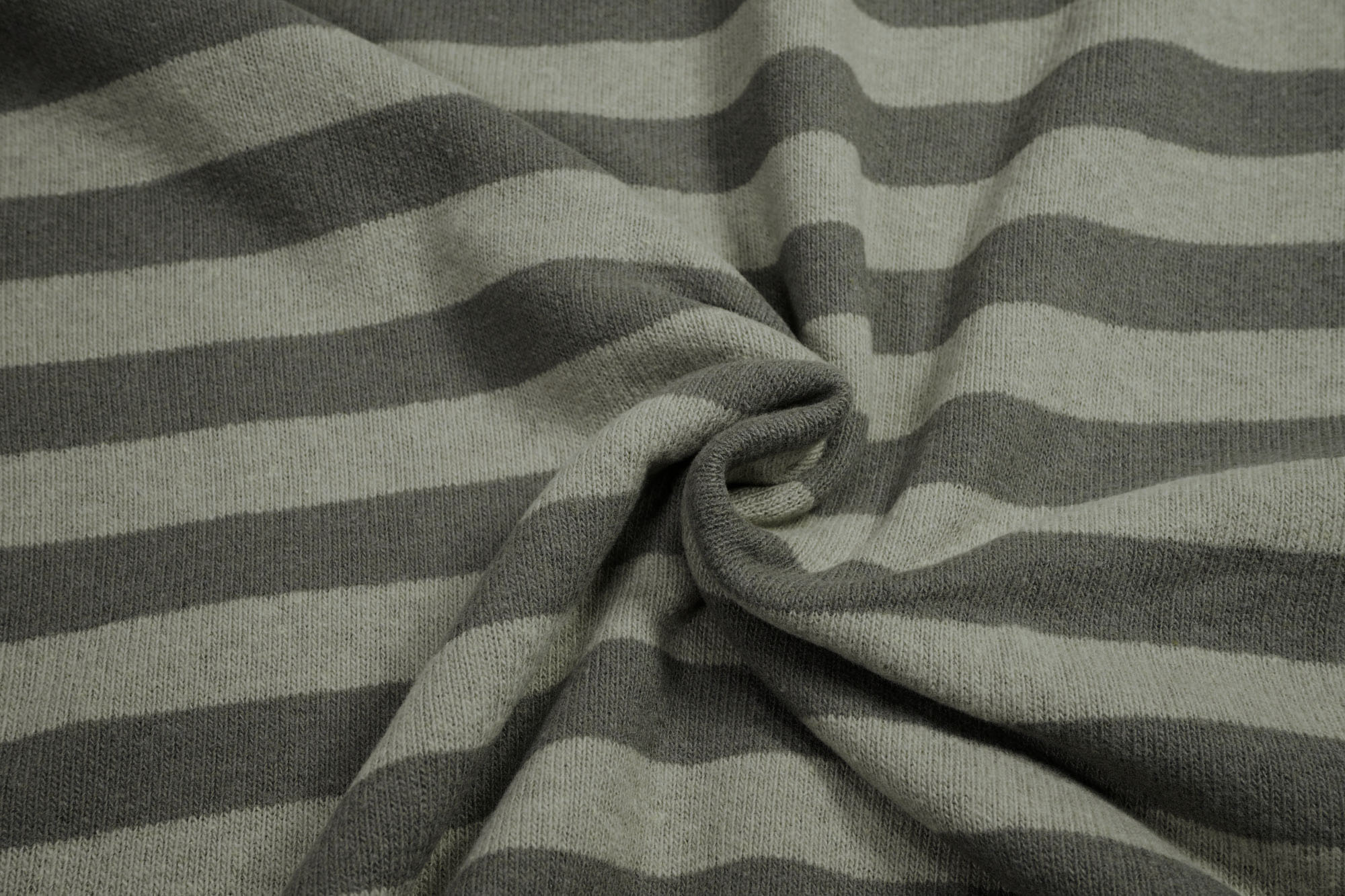 Knitwear Lenn roughened striped mud Cotton fabric made in Italy