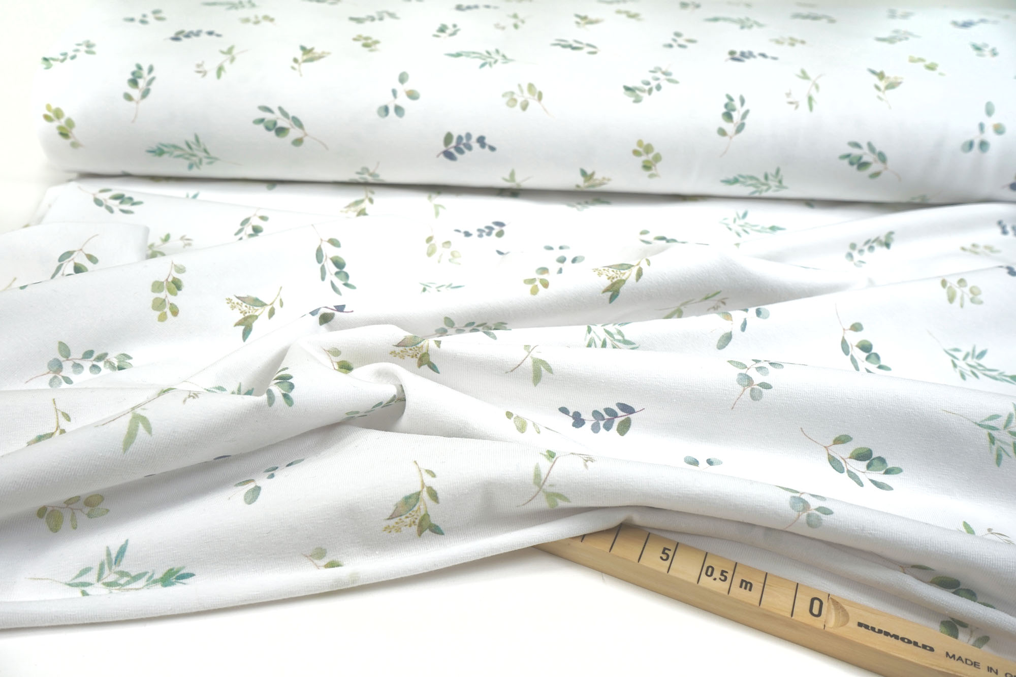 Cotton jersey - eucalyptus - white