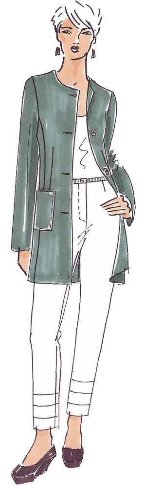 Short coat Ebony Ladies, Paper Pattern