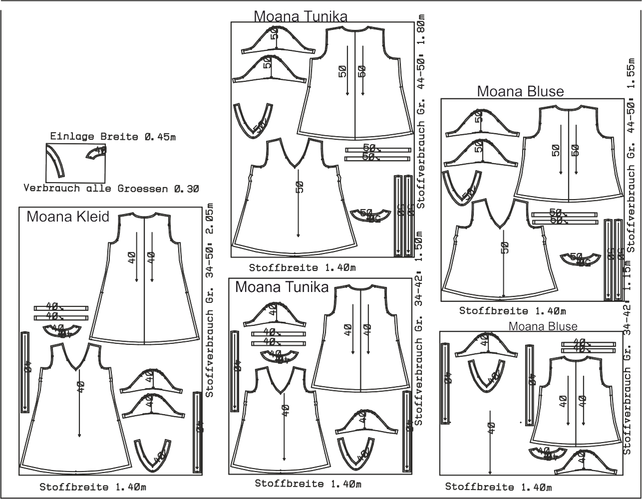 Tunic Moana Ladies, Paper Pattern
