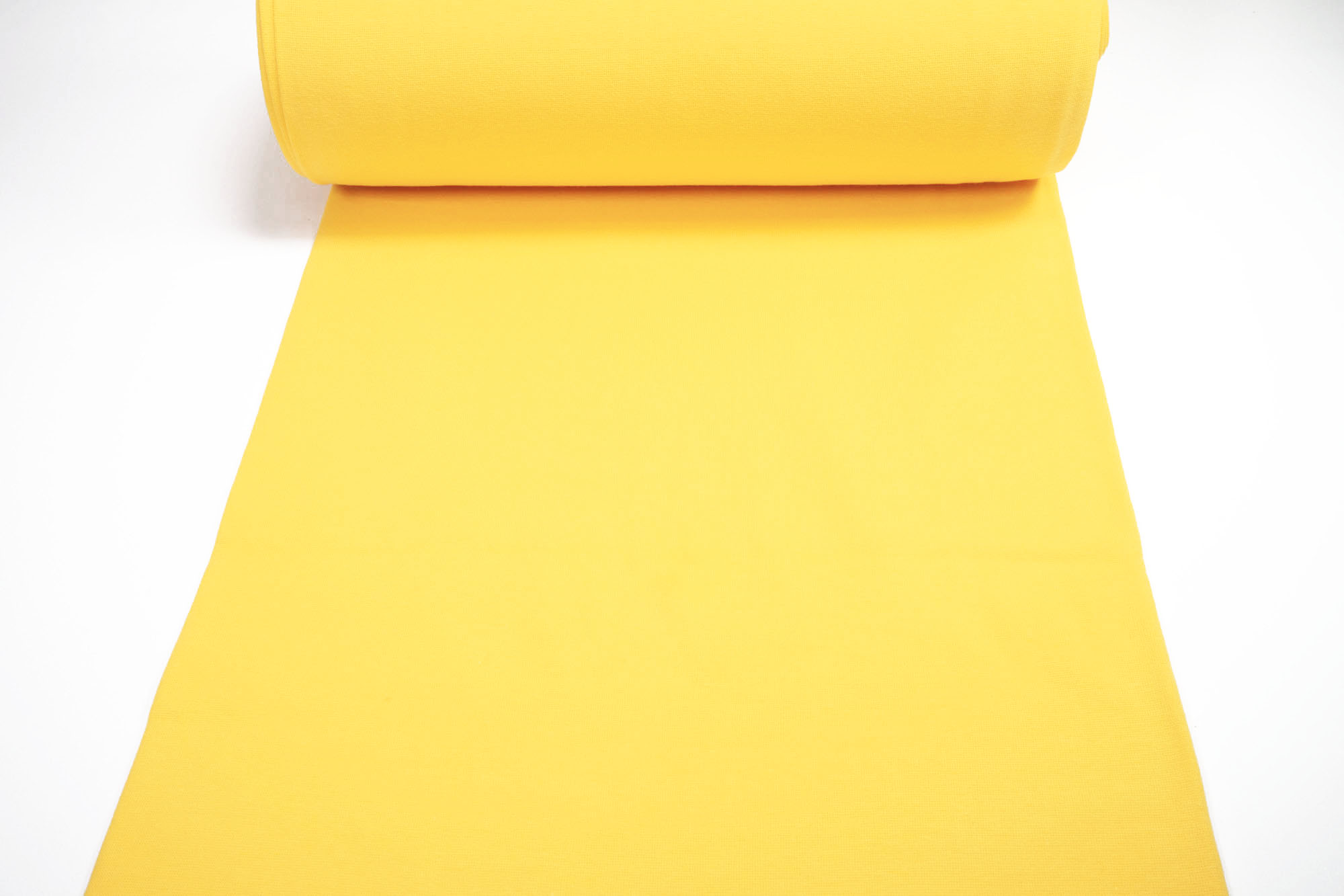 Rib knit fabric plain uni sun yellow