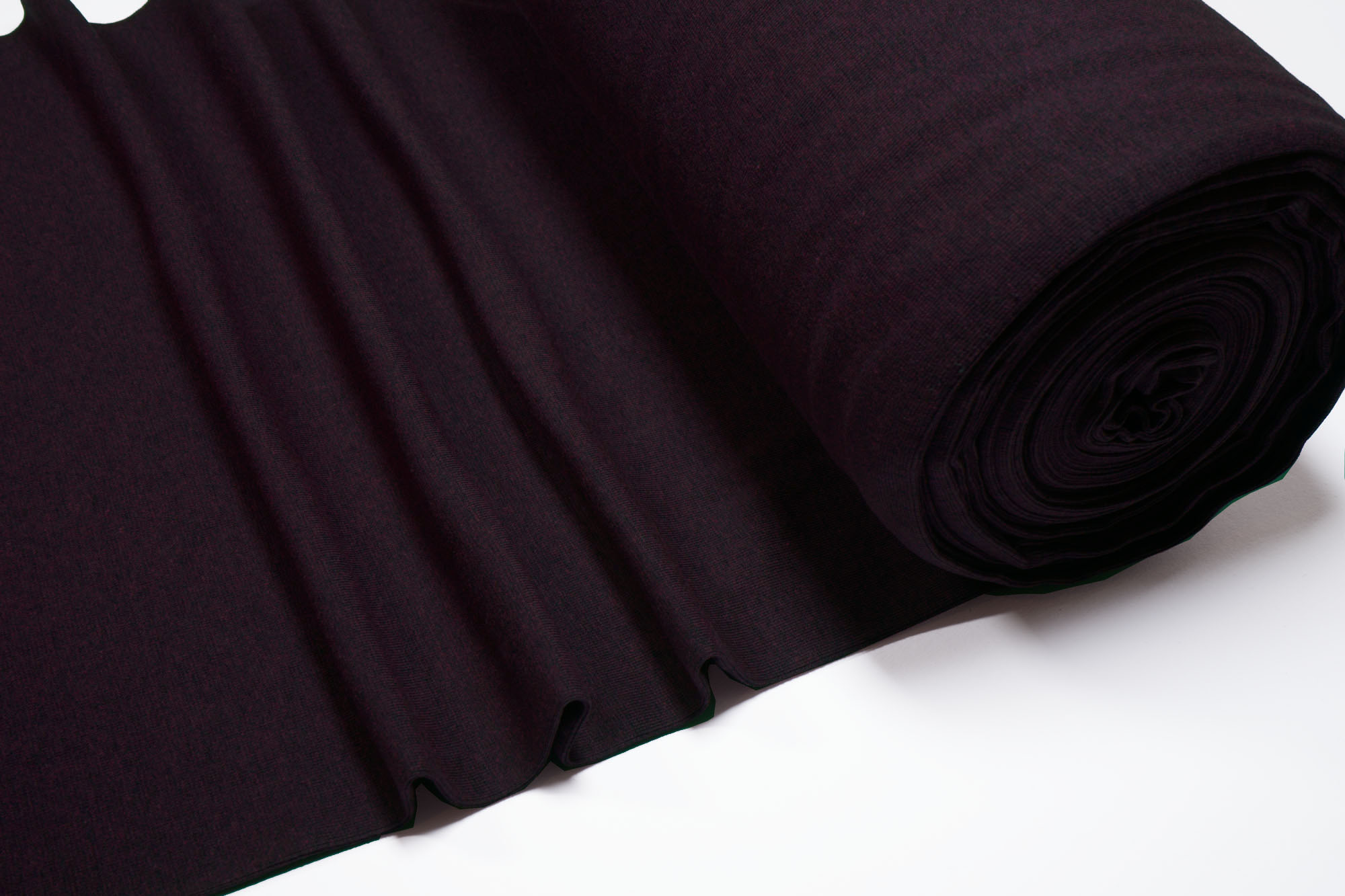 Rib knit fabric plain uni bordeaux heather