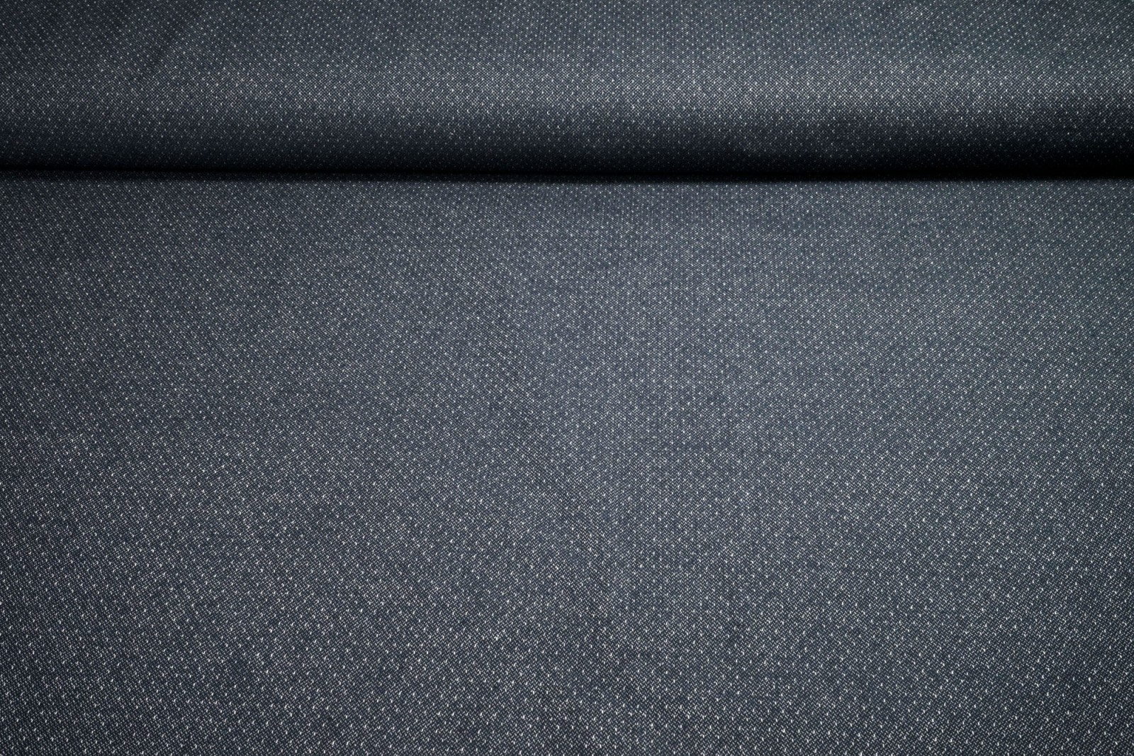 Doubleface cotton blend Timo polka dots dark blue made in Italy
