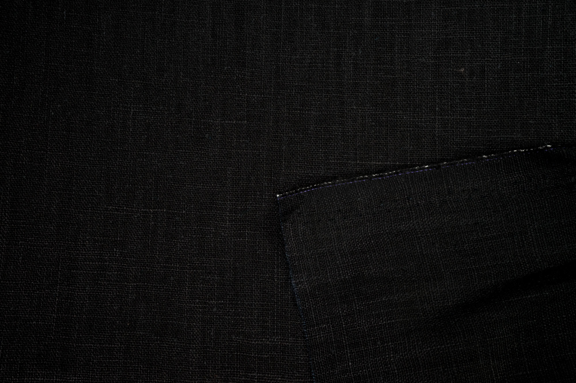 Pure solid Linen Fabric black