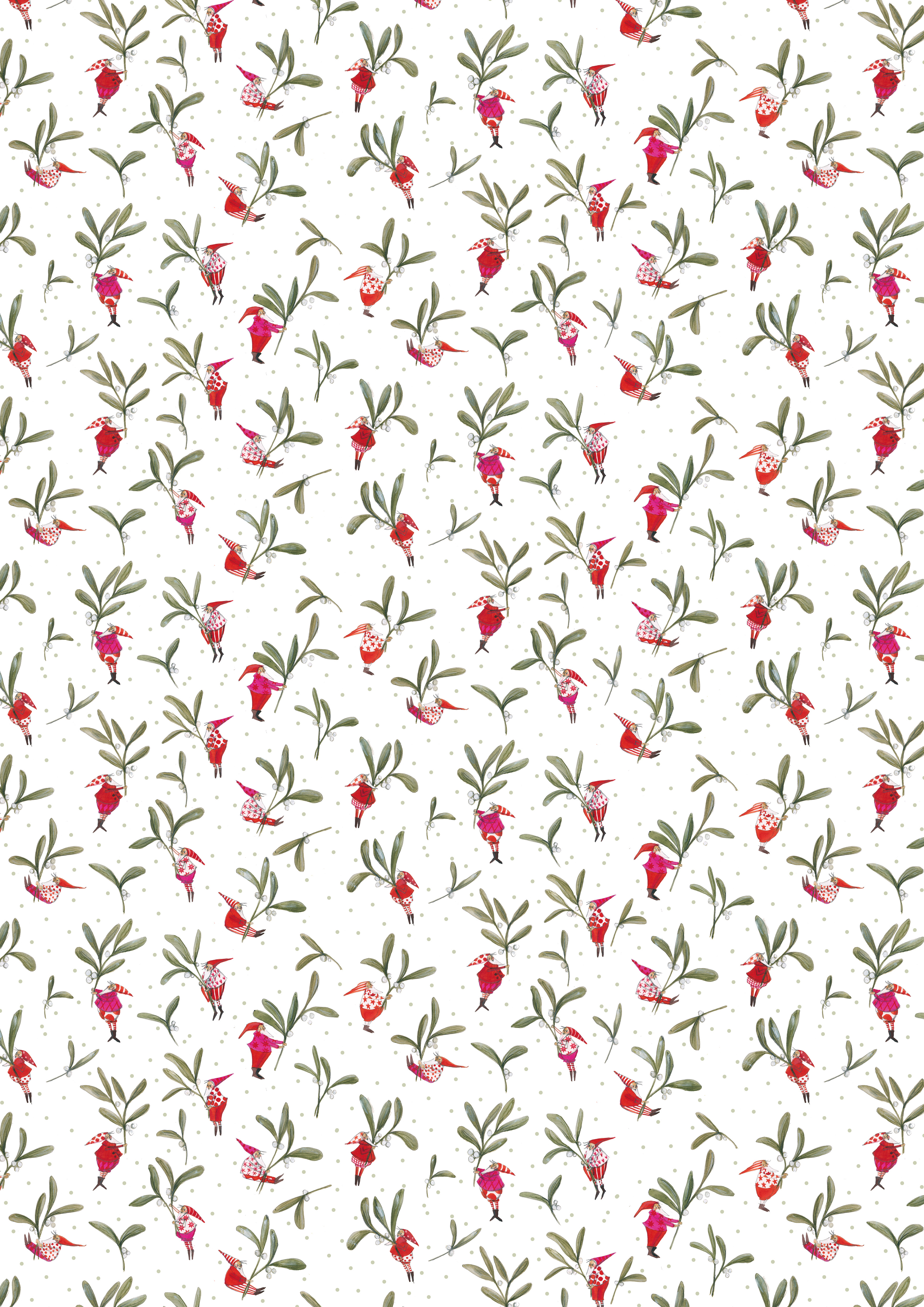 acufactum - Cotton fabric - Mistletoe elves - Silke Leffler