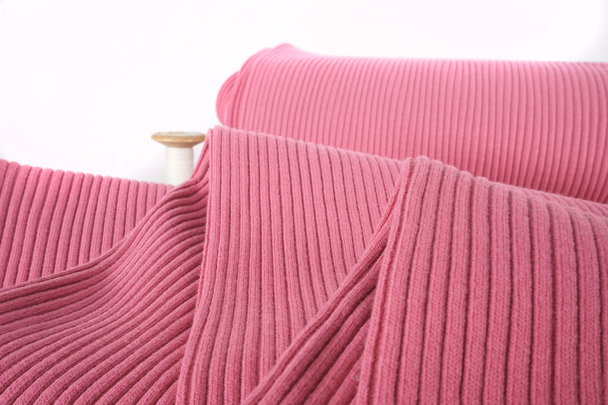 Rib knit fabric coarse uni old pink 0.54 yd