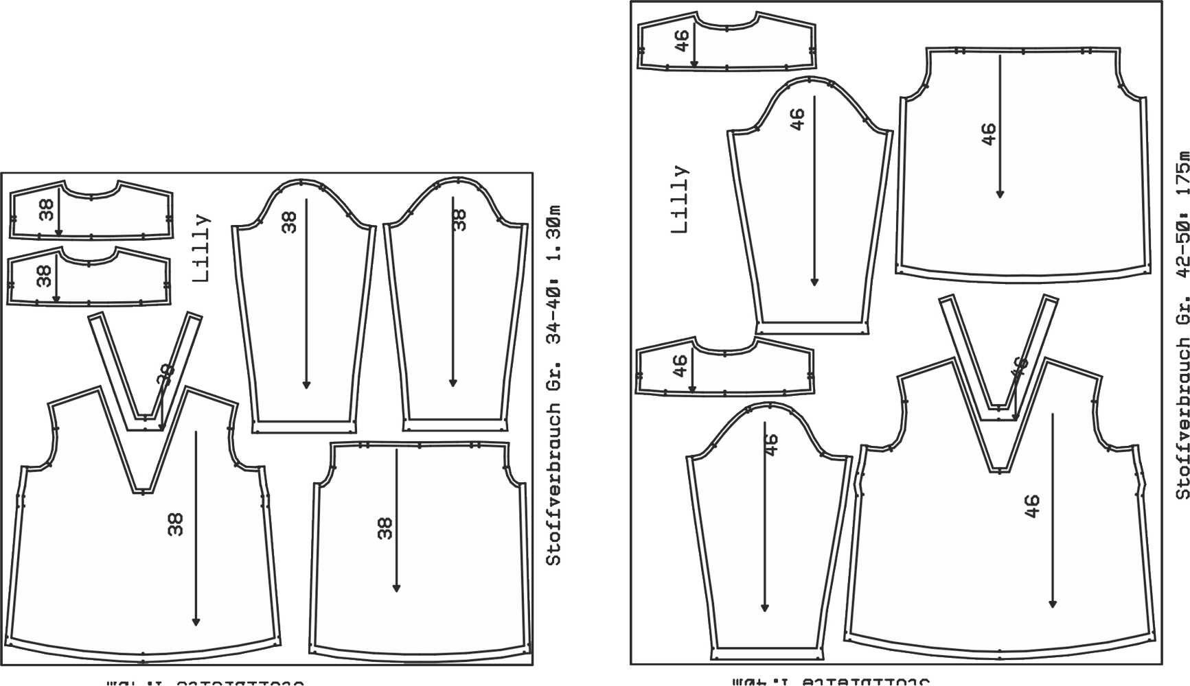 Blouse Lilly Ladies, Paper Pattern