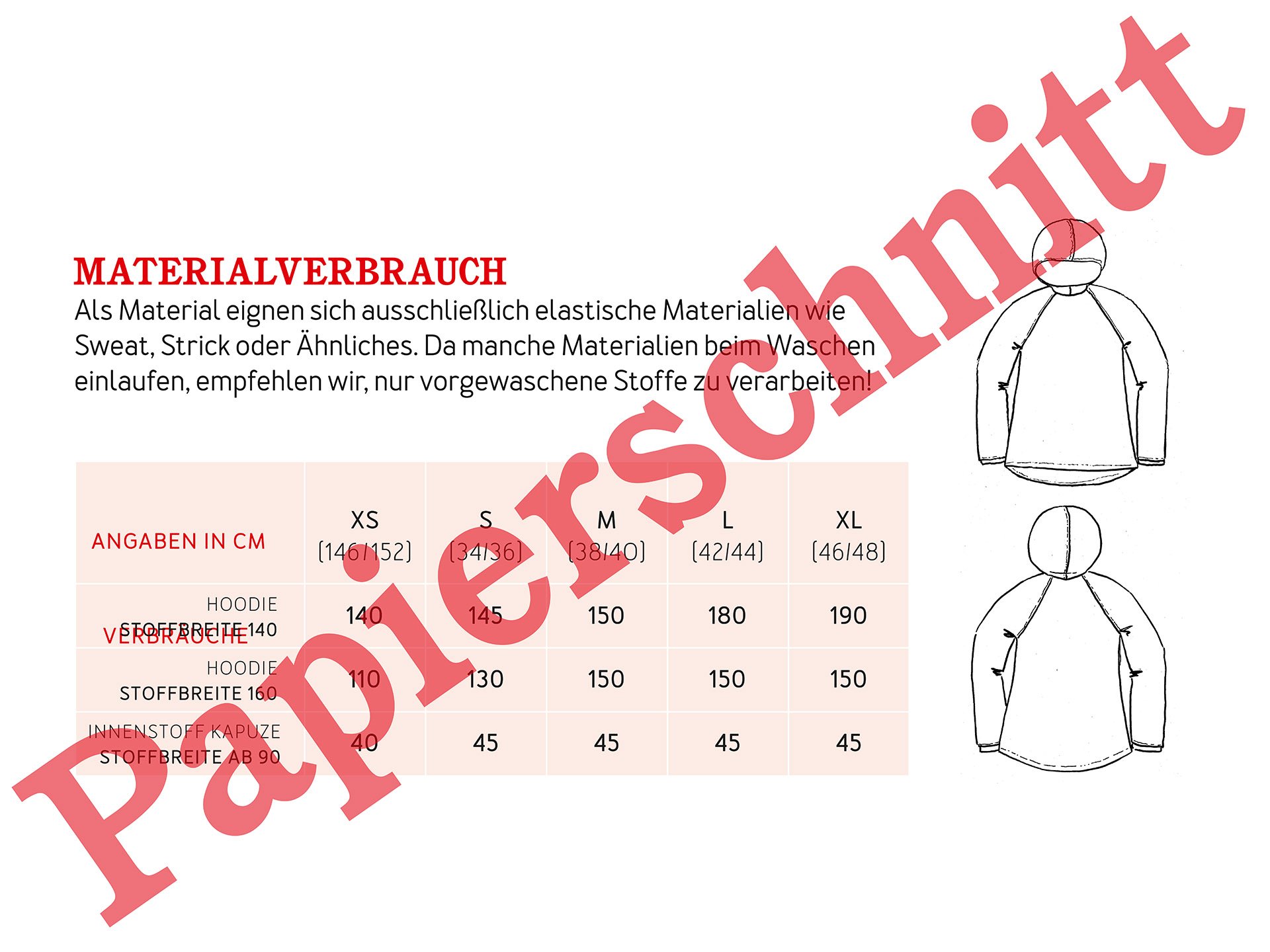FRAU TONI • Kapuzensweater, Papierschnitt, Rückseite