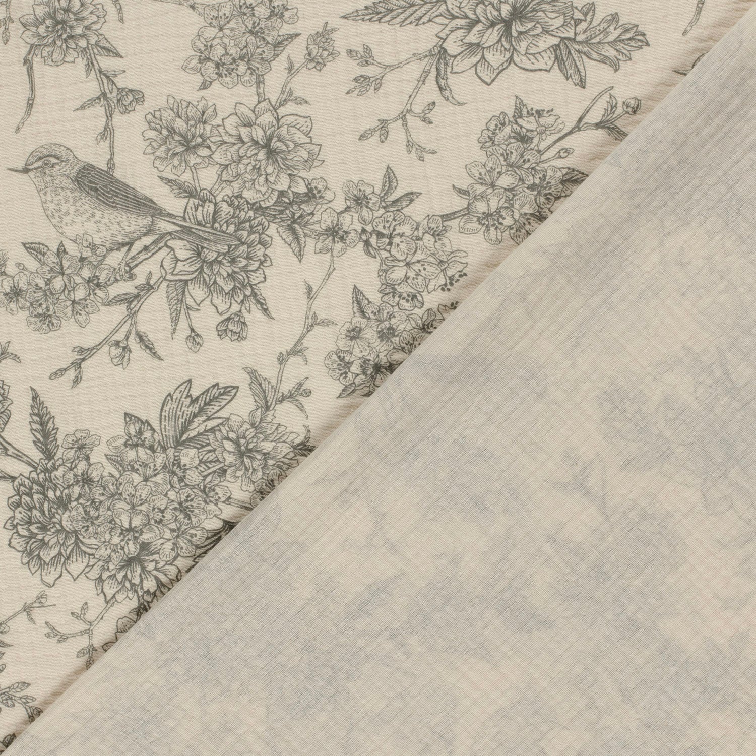 Muslin - Double Gauze - Birds and Flowers