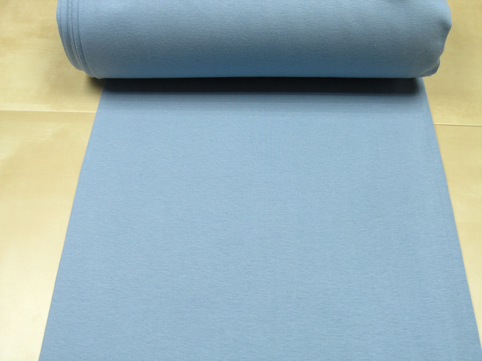 Ribbing tube uni jeans blue Cotton Jersey Knit Fabric