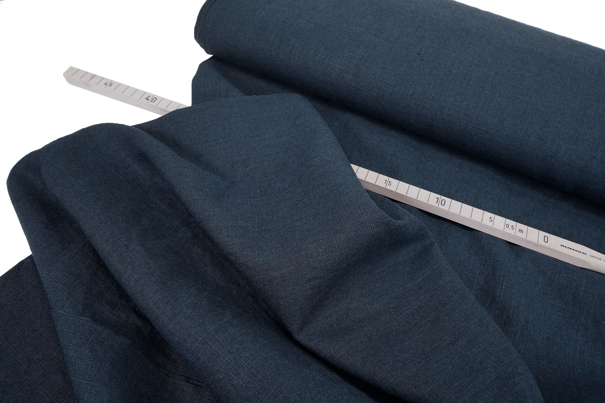 Pure solid Linen Fabric Damiel navy