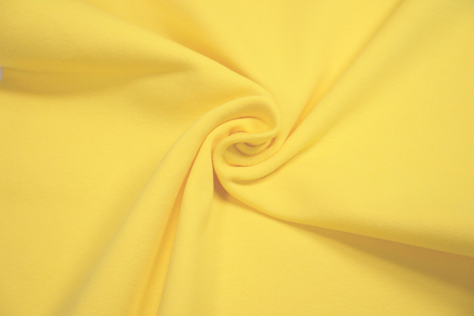 Rib knit fabric plain uni sun yellow