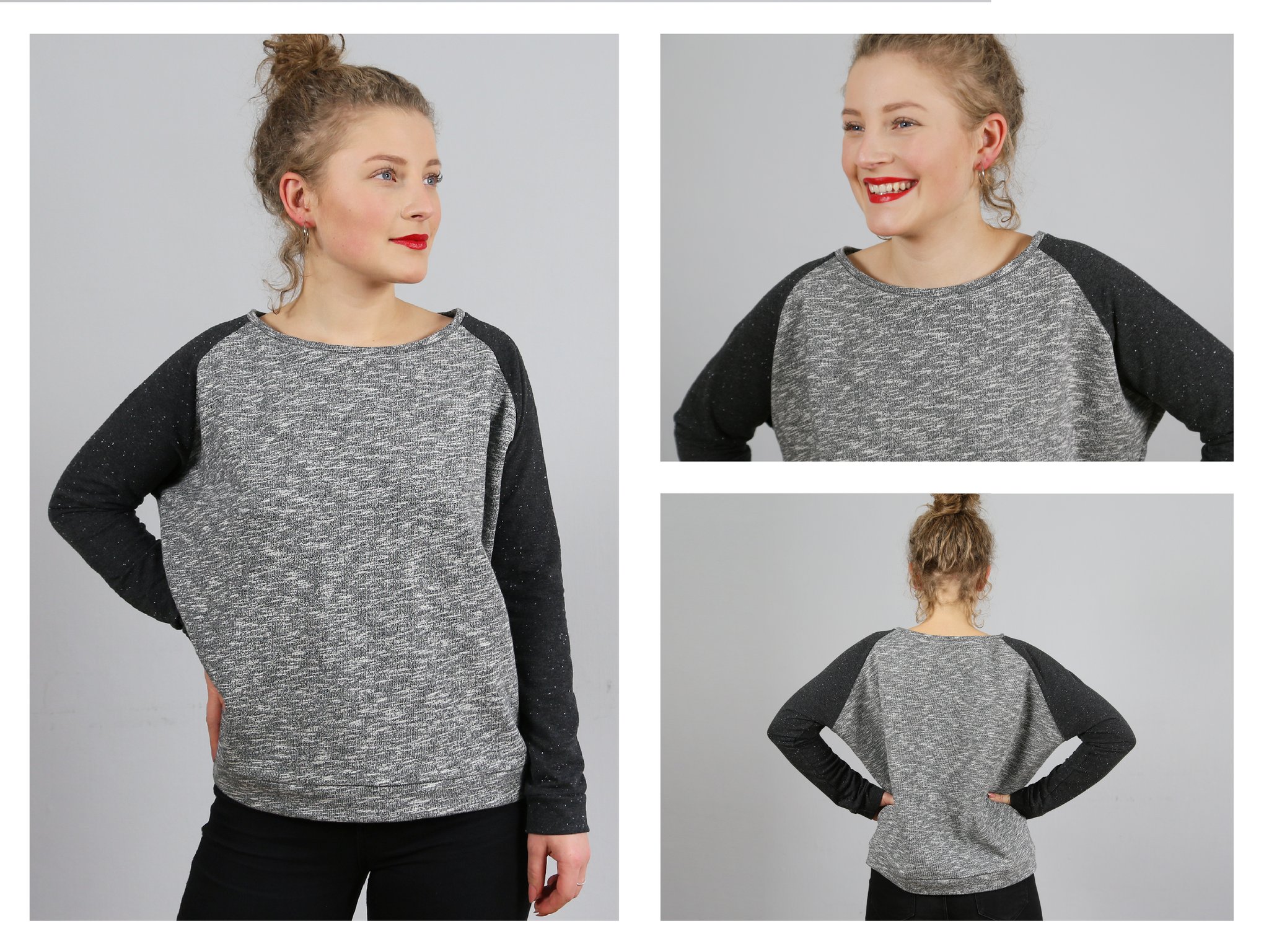 FRAU MONA • Raglansweater, Papierschnitt, weitere Ansichten