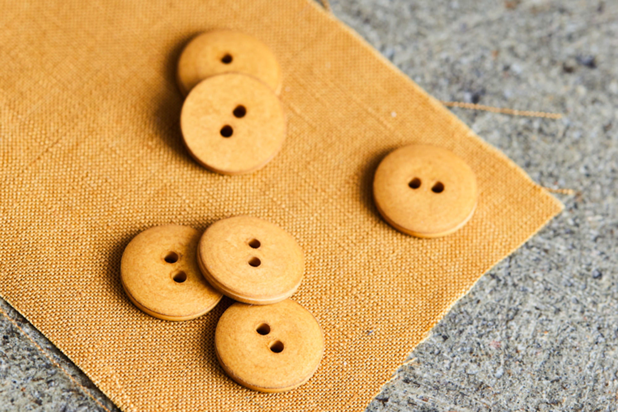 Button - Curb Cotton Button - mind the MAKER - 18 mm - dry mustard