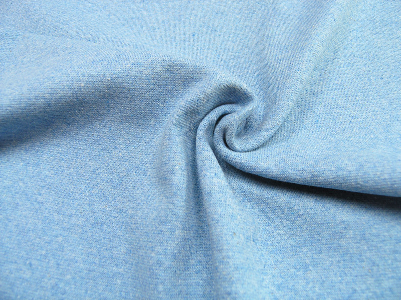 Ribbing tube uni light blue flecked Cotton Jersey Knit Fabric