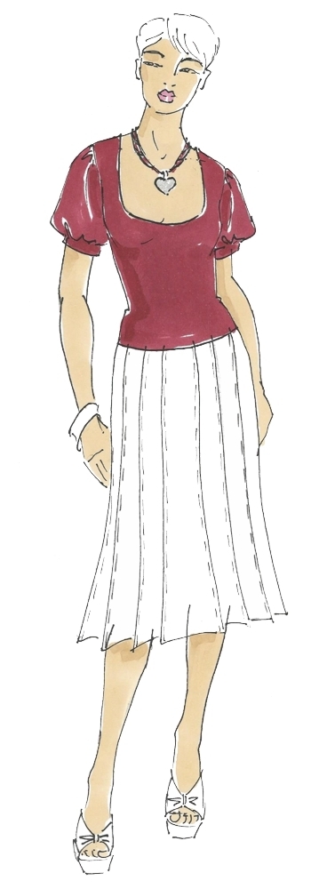 Dirndl T-Shirt Jackie Ladies, Paper Pattern