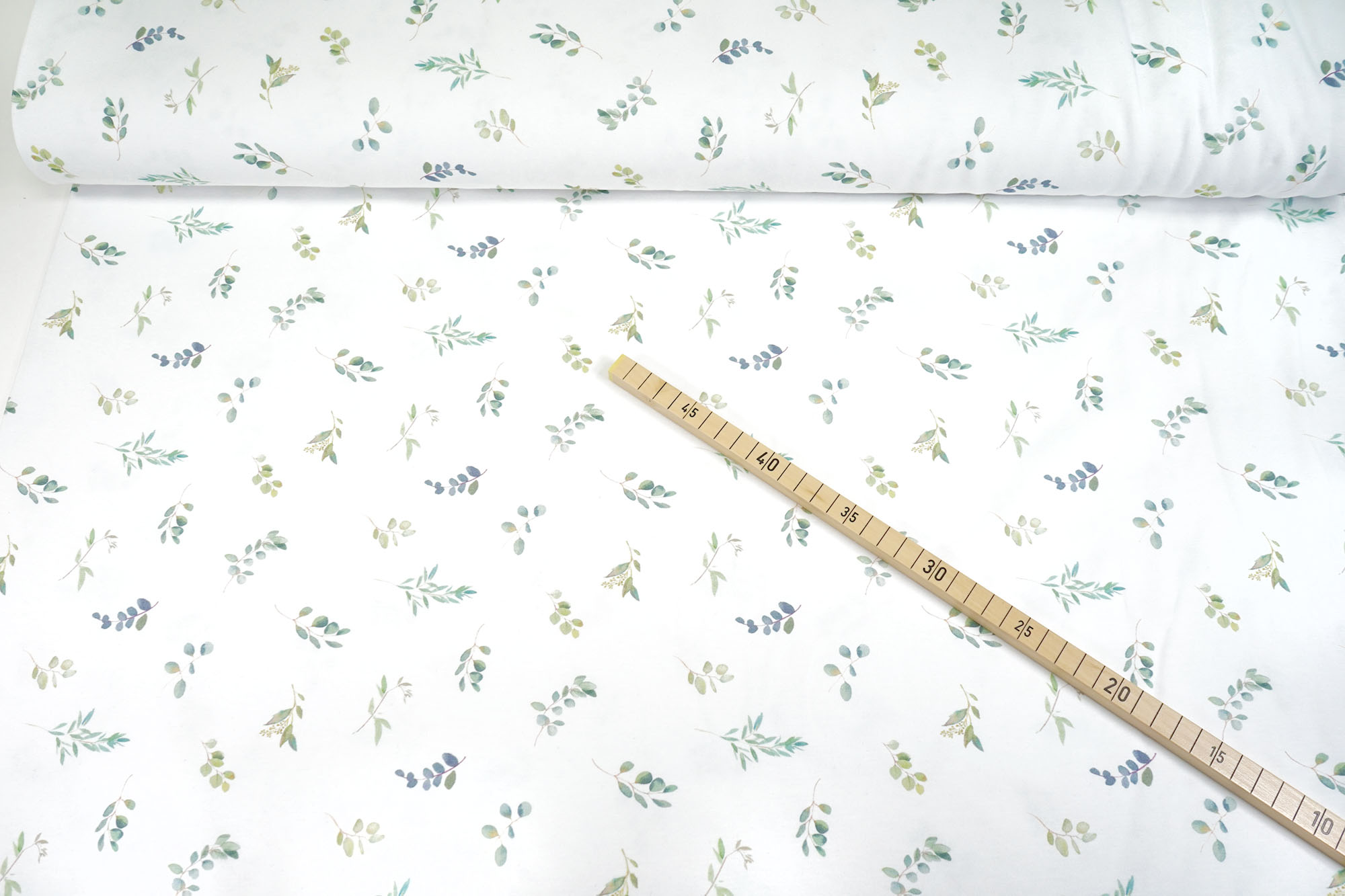 Cotton jersey - eucalyptus - white