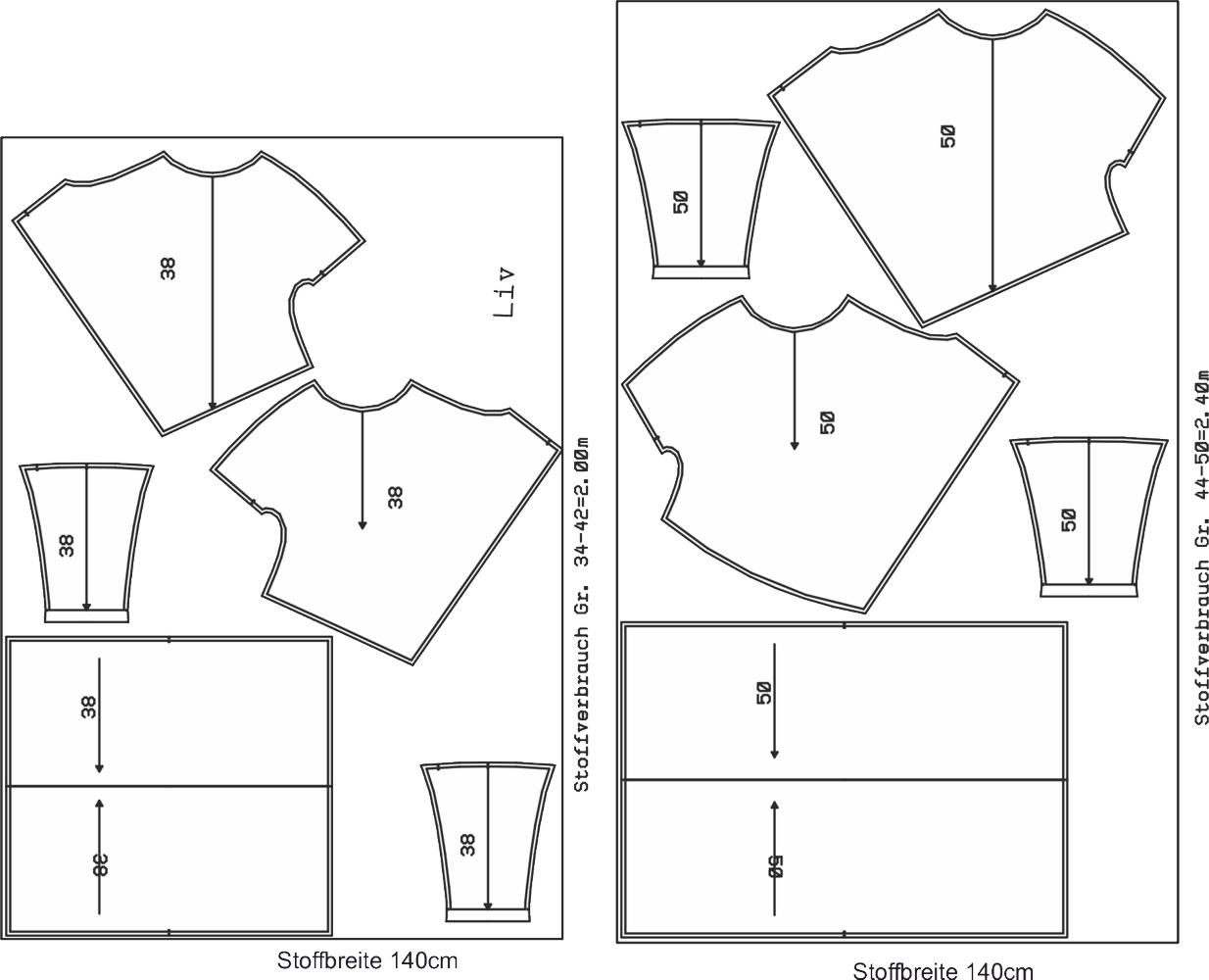 Jersey Dress Liv Ladies, Paper Pattern