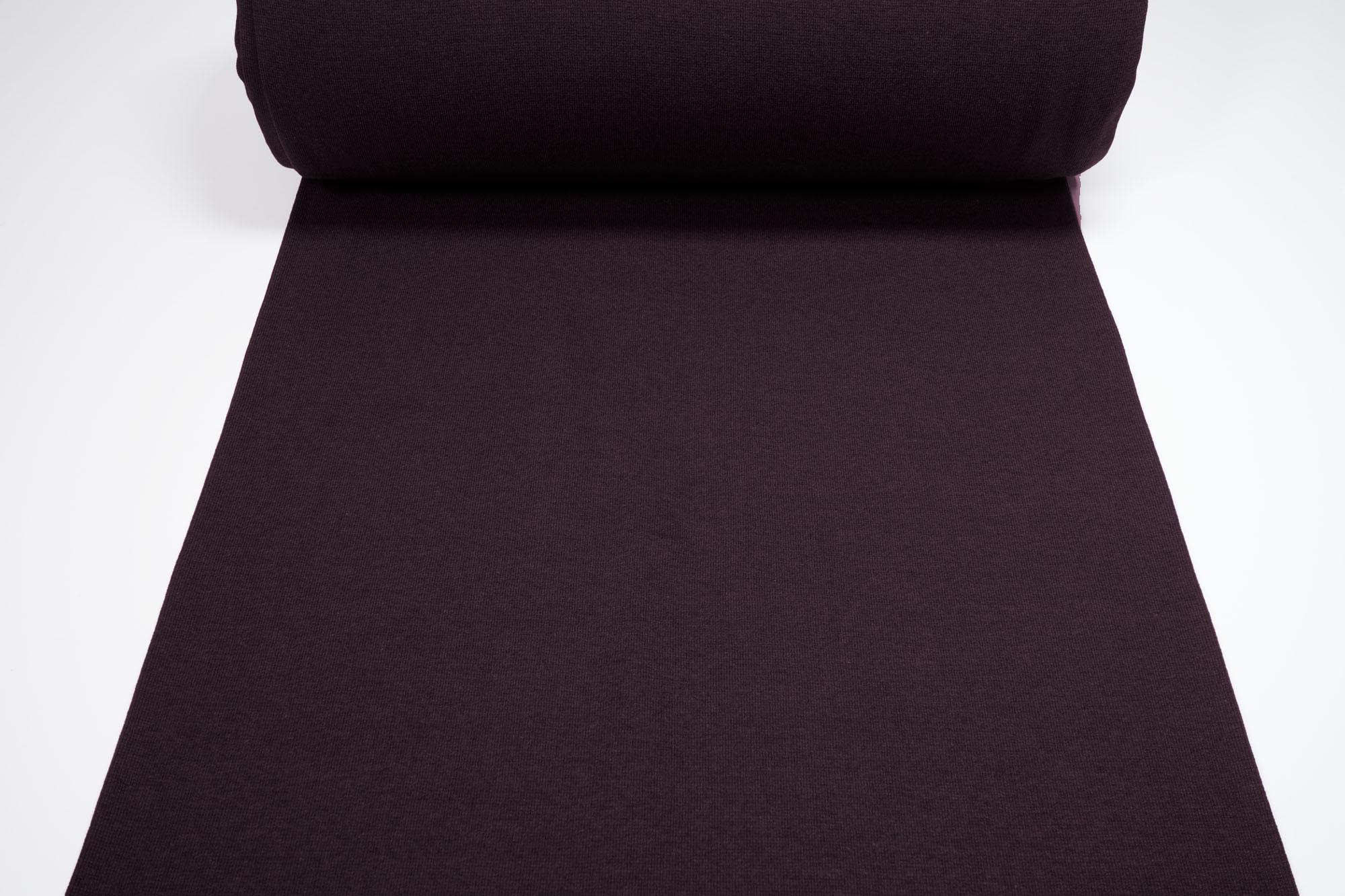 Rib knit fabric plain uni bordeaux heather