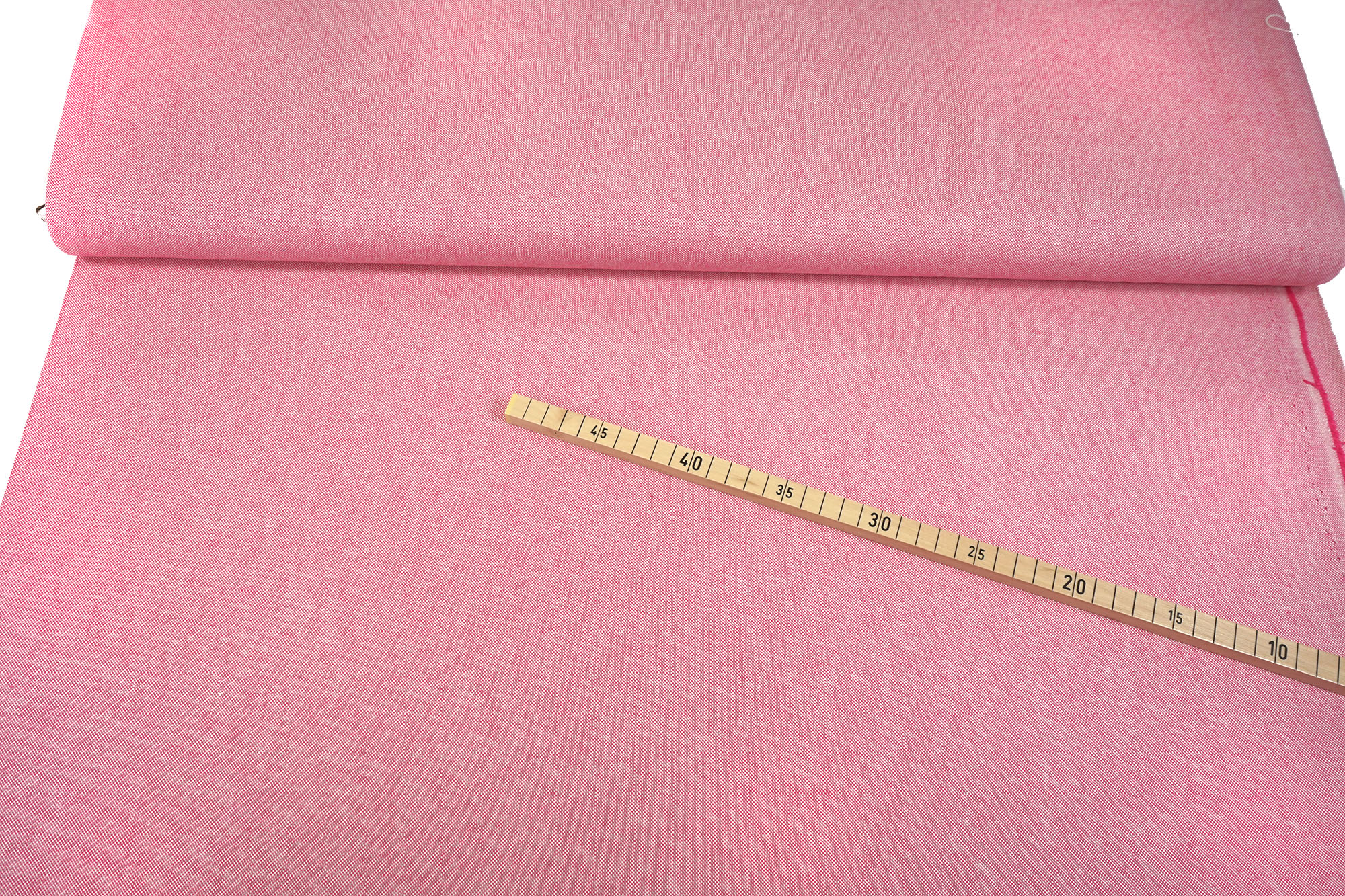 Cotton fabric - Canvas - Chambray - white-pink