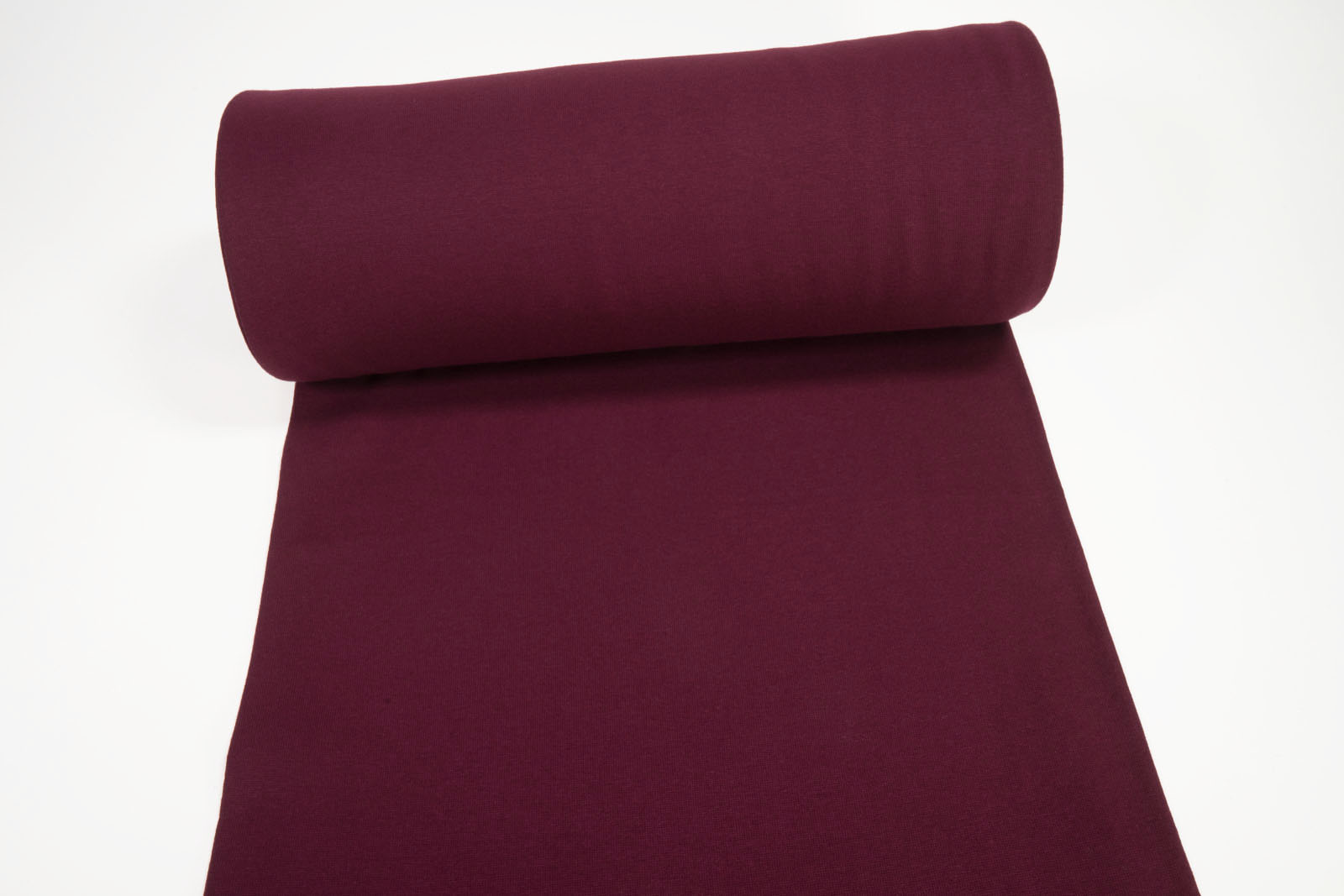 Rib knit fabric plain uni dark burgundy