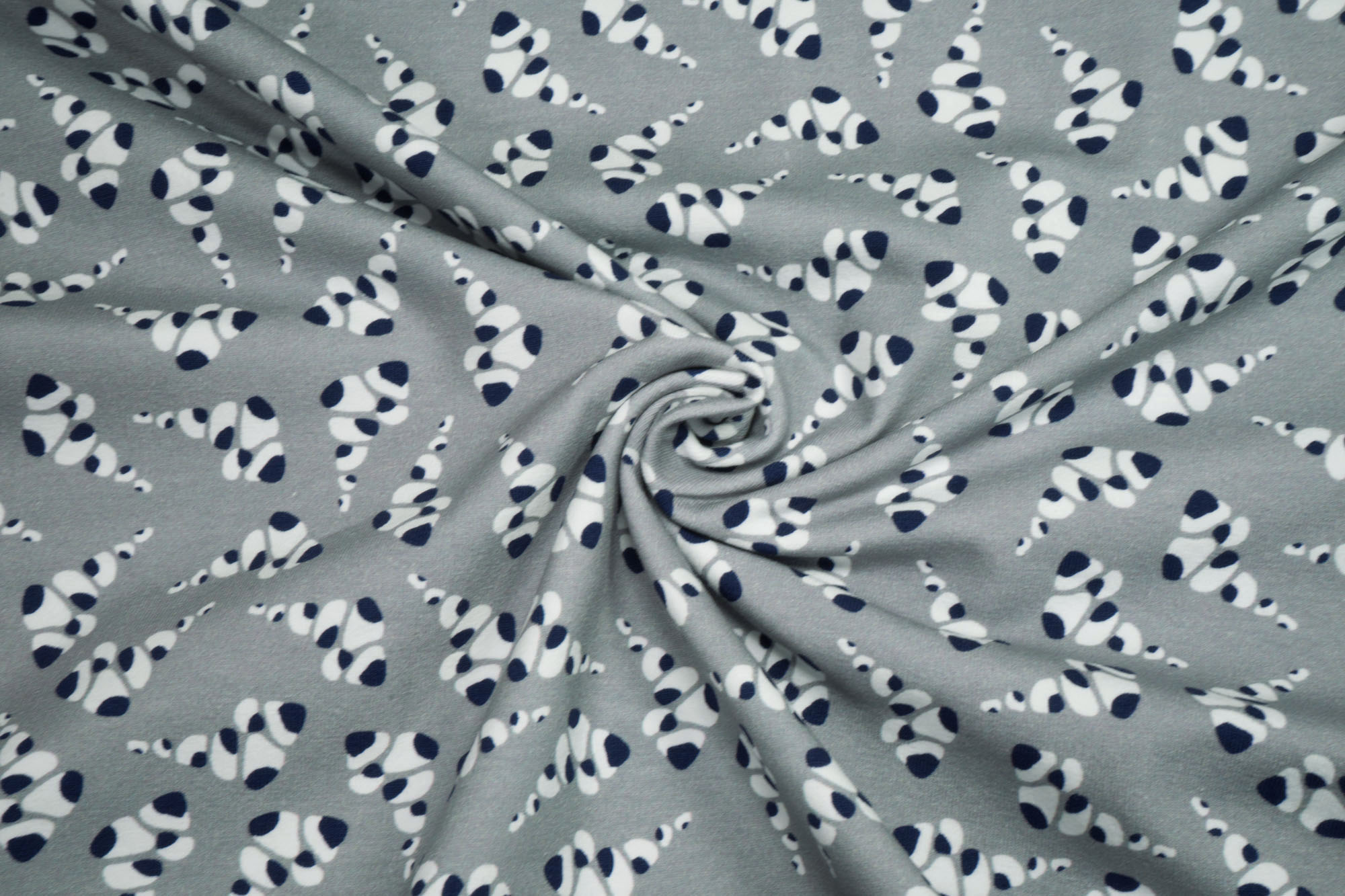 Cotton Jersey Knit Fabric Ladybell white dark blue Swafing excl. 0.5yd