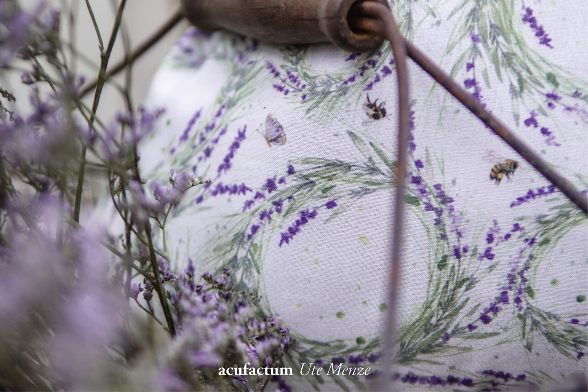 acufactum - Cotton fabric - Lavender wreaths - Kerstin Heß