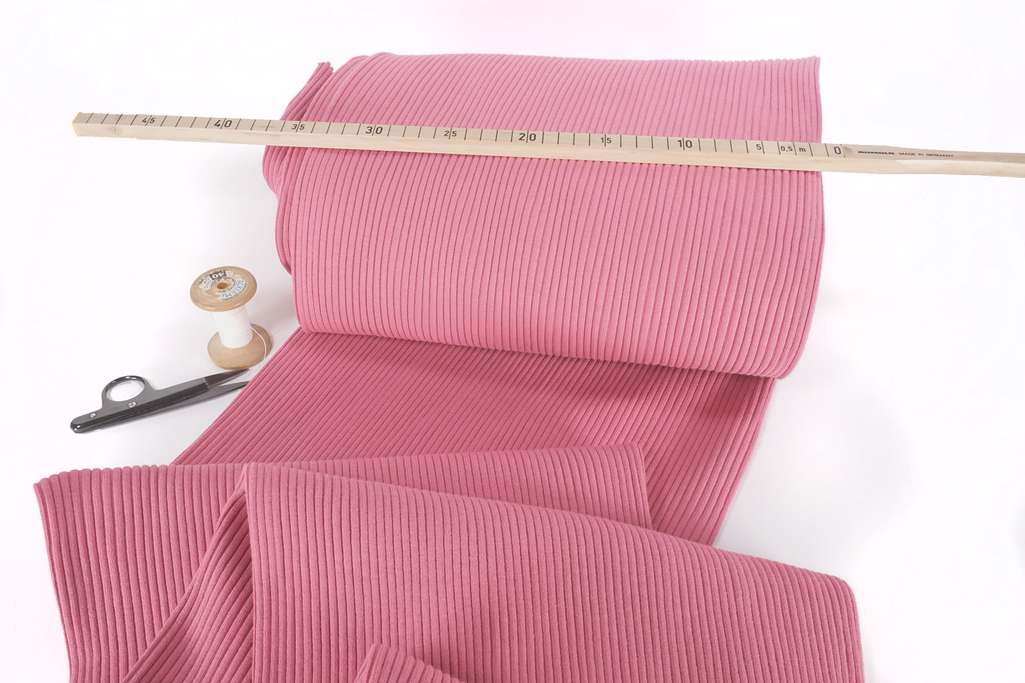 Rib knit fabric coarse uni old pink 0.54 yd