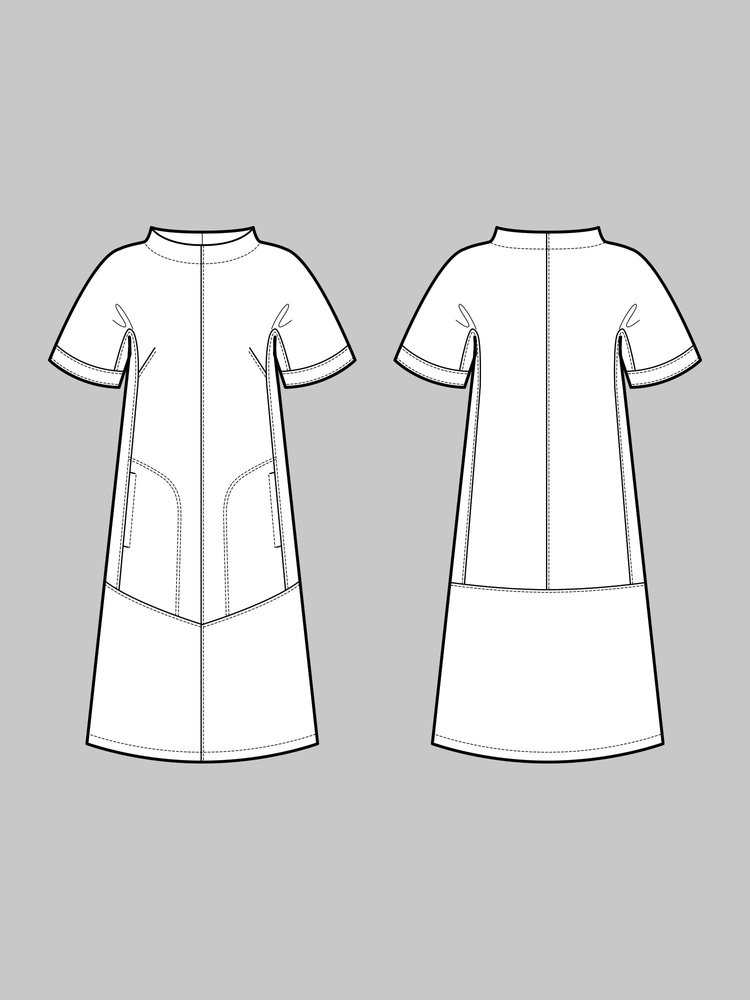 CAP SLEEVE DRESS PATTERN, Paper pattern, The Assembly Line