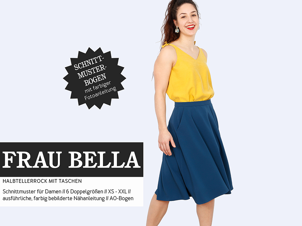 FRAU BELLA Halbtellerrock, Papierschnitt, Deckblatt